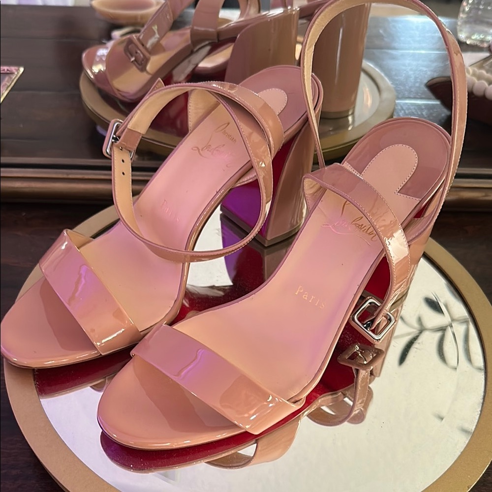 Louboutin Pink Patent Leather Heels